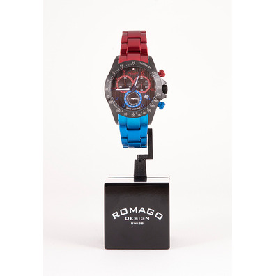 Romago Superléger Chrono Mulher Azul-Vermelho